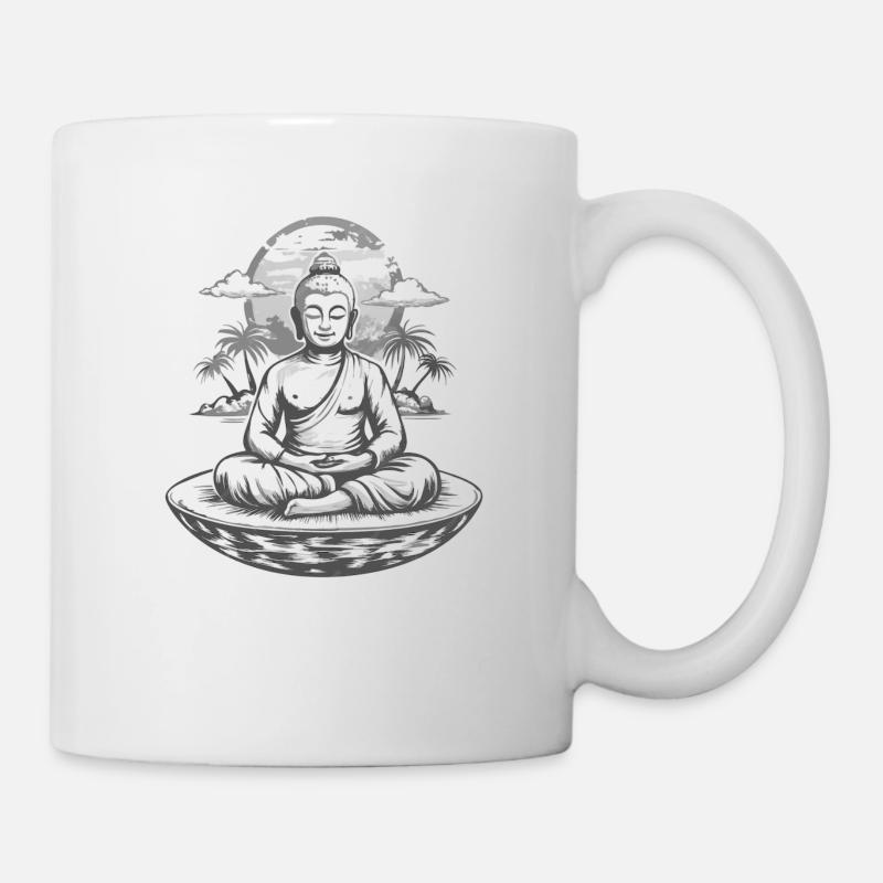 Buddha: Zen-Haltung - Tasse - Weiß