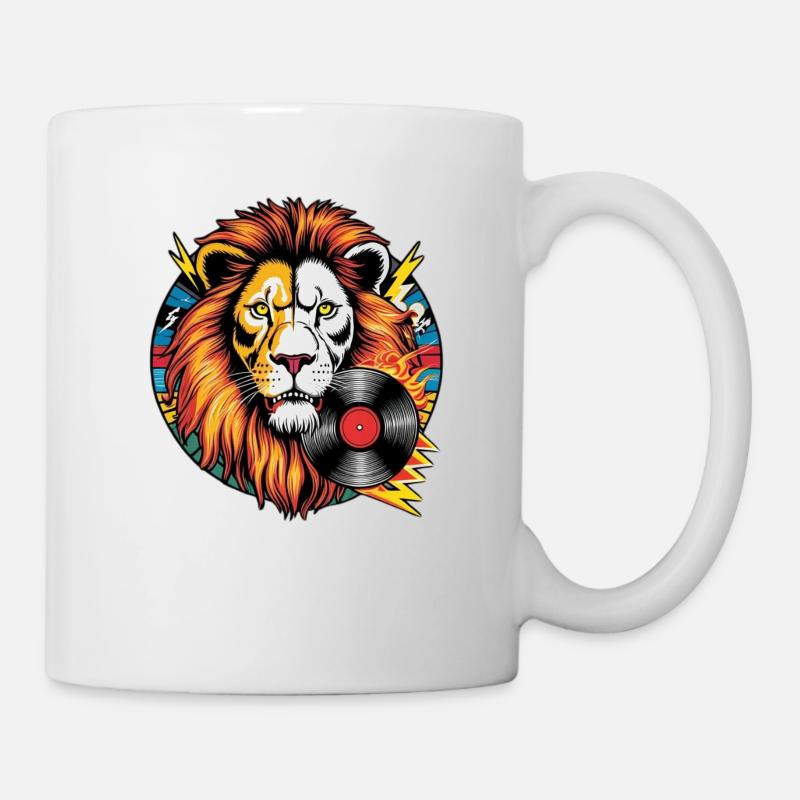 Rock music Löwenkopf - Mug - white