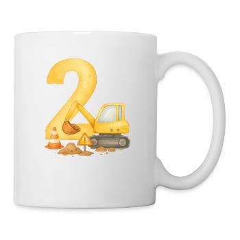 digger birthday / Bagger Geburtstag - Tasse - Weiß - Rechts