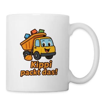 Lustige Baustellen-LKW Illustration - Tasse - Weiß - Rechts