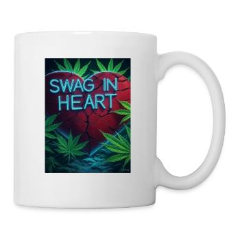 Neon Heart Swag Cannabis - Mug blanc - blanc - Droite