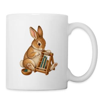 Kaninchen webt ein Perlenarmband - Tasse - Weiß - Rechts