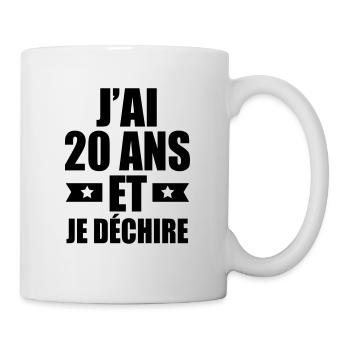 j'ai 20 ans et je déchire - Mug blanc - blanc - Droite