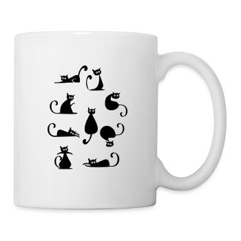 verschiedene Katzen Optik - Tasse - Weiß - Rechts