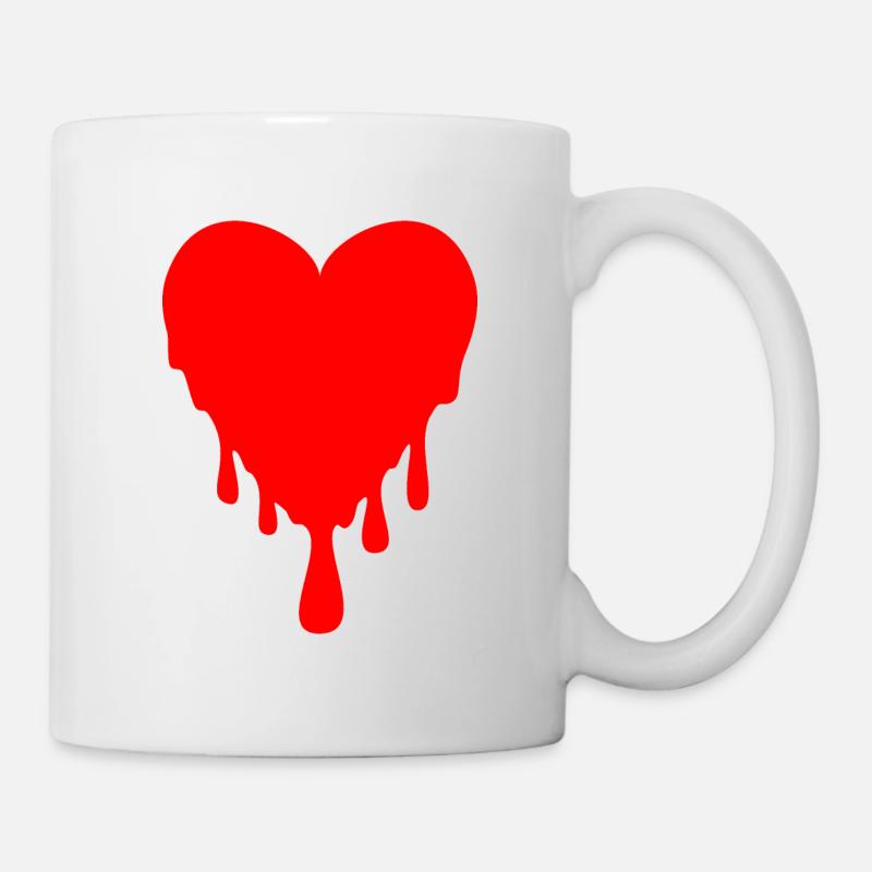 tropfendes Herz - Tasse - Weiß