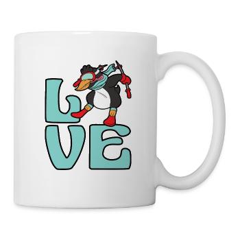 Pingouin skieur ski sport d'hiver neige - Mug blanc - blanc - Droite
