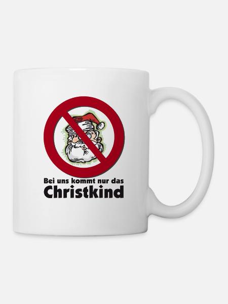Österreich Santa Claus vs Christkind Spruch - Tasse - Weiß