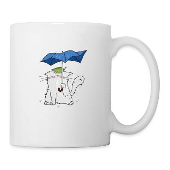 Mrou le Chaton sous la pluie - Mug blanc - blanc - Droite