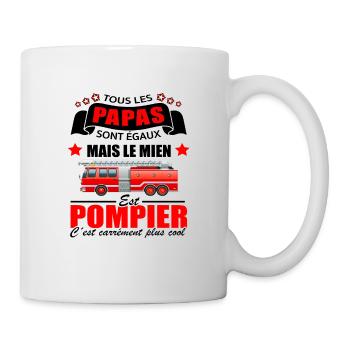 Pompier Shirt • Papa Cadeau • Pompier Cadeau - Mug blanc - blanc - Droite