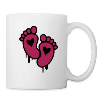 Pieds de bébé coeur symbole bébé - Mug blanc - blanc - Droite
