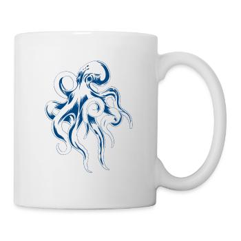 The deepest octopus in the dark sea - Mug - white - Right