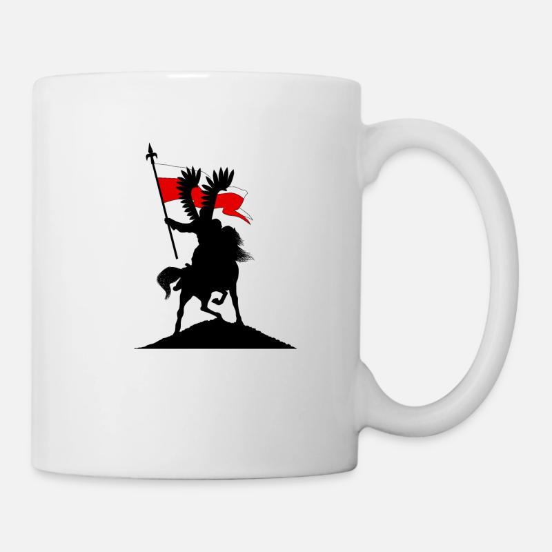 HUSARZ HUSAR HUZAR NA KONIU POLSKA FLAGA - Mug blanc - blanc