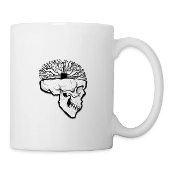 Totenkopf Gehirn CPU Platine gedruckt - Tasse - Weiß - Rechts