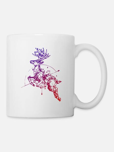 Hirsch mit Kompass - Tasse - Weiß