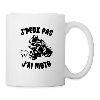 J'peux pas j'ai moto - Mug blanc - blanc - Droite