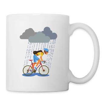 Racing bike bike commuter rain, bad weather - Mug - white - Right