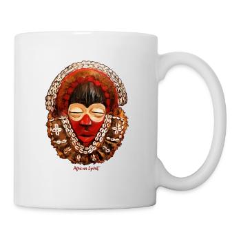African mask, warrior - Mug - white - Right