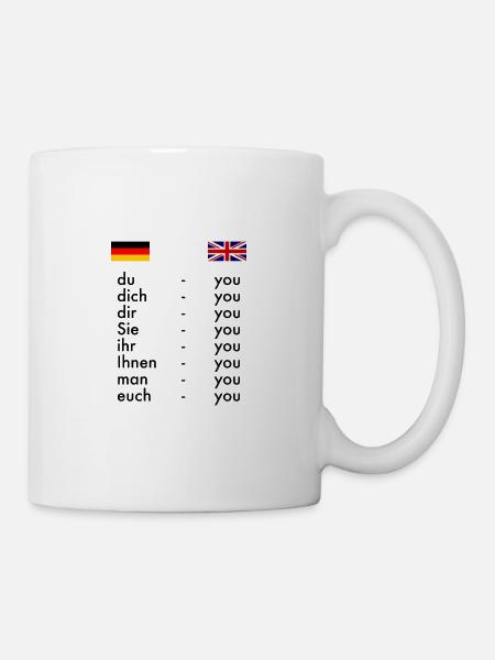 Deutsch Vs Englisch Wörterbuch Witze Lustig Humor - Tasse - Weiß