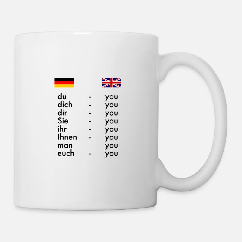 Deutsch Vs Englisch Wörterbuch Witze Lustig Humor - Tasse - Weiß