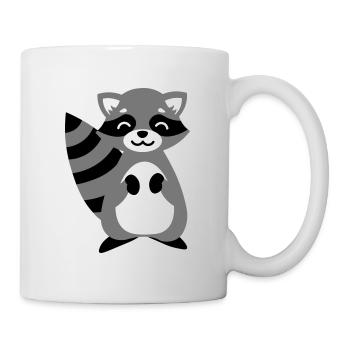 Waschbär Tierkind Raccoon animal child Geschenk - Tasse - Weiß - Rechts