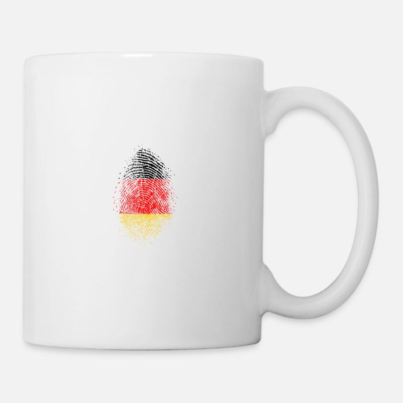 Empreinte digitale du drapeau de l'Allemagne - Mug blanc - blanc