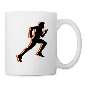 running course sprinten silhouette - Mug blanc - blanc - Droite