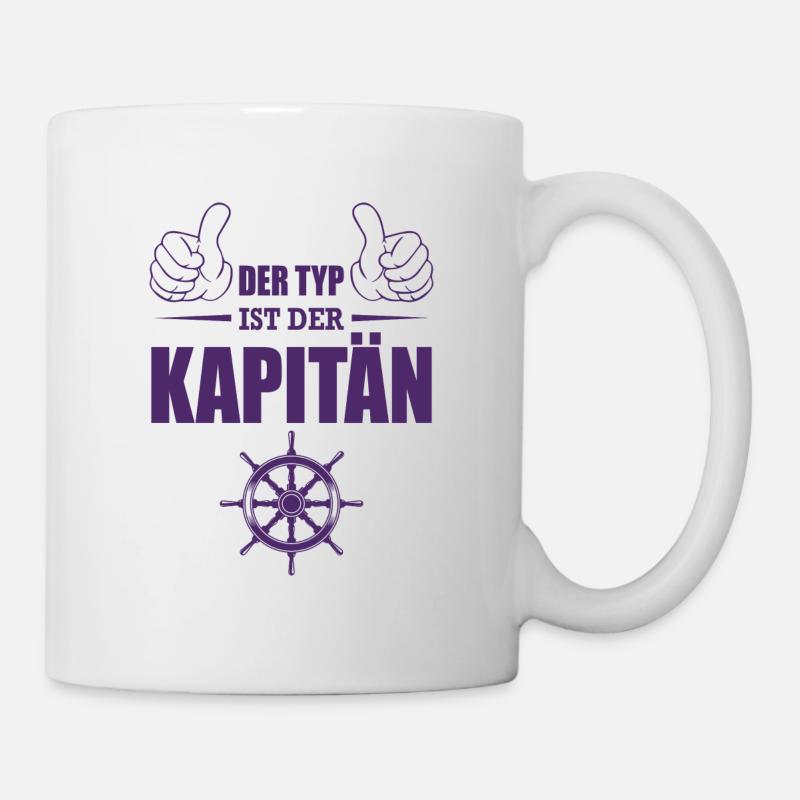 Typ kapitän Geschenk Boot Segler Segelboot - Tasse - Weiß