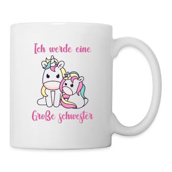 Ich werde eine Große Schwester Geschenk Baby - Tasse - Weiß - Rechts