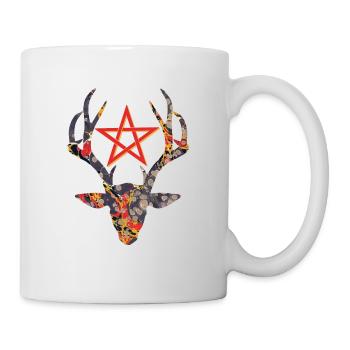 hirschkopf mit pentagramm e 202 - Tasse - Weiß - Rechts