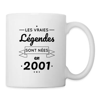 Anniversaire 21 ans - Légendes sont nées en 2001 - Mug blanc - blanc - Droite