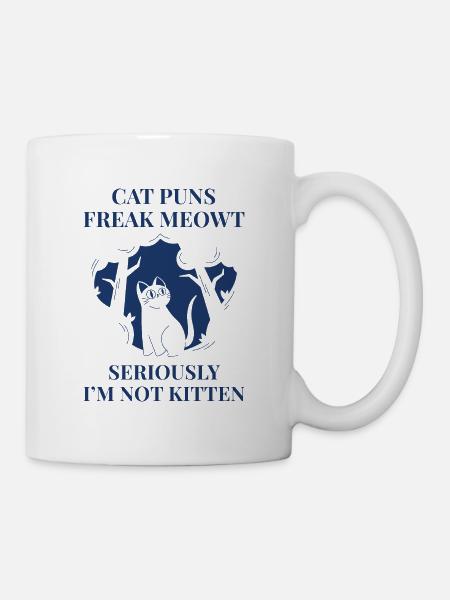 Katze Puns Freak Meowt - Tasse - Weiß