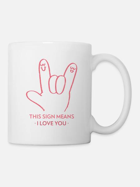 Ce signe signifie que je t’aime - Langue des signes - Mug blanc - blanc