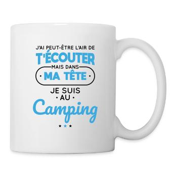 Camping - Dans ma tête je suis au camping - Mug blanc - blanc - Droite