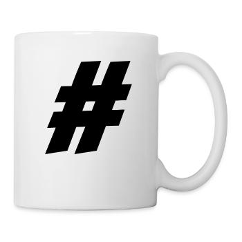 htag h tag hagged logo logo einfach symbol - Tasse - Weiß - Rechts