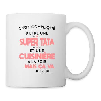 Compliqué d'être une super tata et une cuisinière - Mug blanc - blanc - Droite