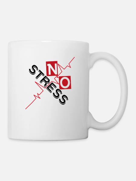 no stress t-shirt - Mug blanc - blanc