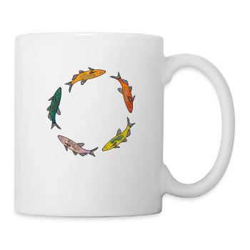 Fische bunt - Tasse - Weiß - Rechts
