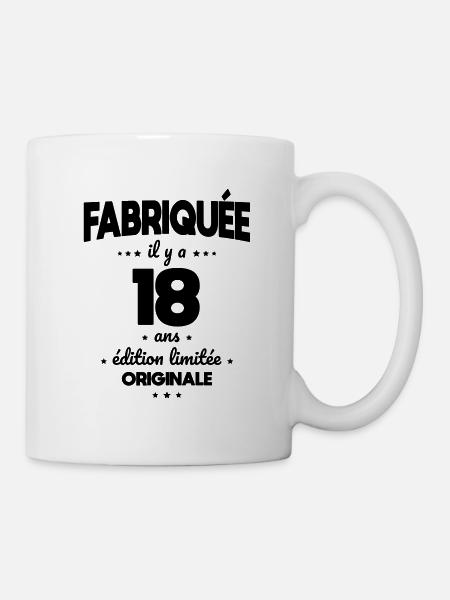 Anniversaire 18 ans - Fabriquée il y a 18 ans - Mug blanc - blanc