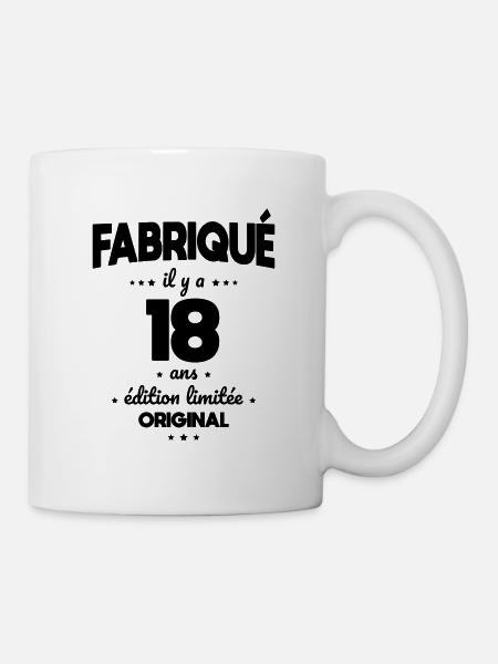 Anniversaire 18 ans - Fabriqué il y a 18 ans - Mug blanc - blanc
