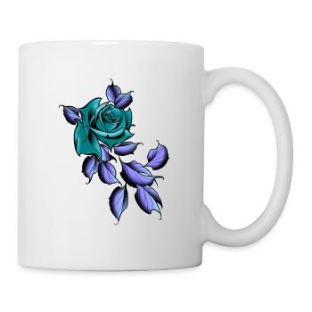 Old school green rose - Mug - white - Right