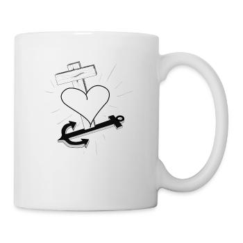 Glaube Hoffnung und Liebe - Tasse - Weiß - Rechts