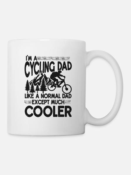 Mountainbike Mountainbiker Fahrrad Papa - Tasse - Weiß