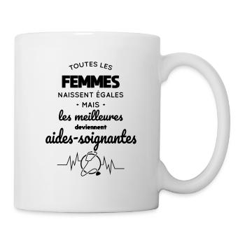 Femmes égales meilleures aides-soignantes - Mug blanc - blanc - Droite