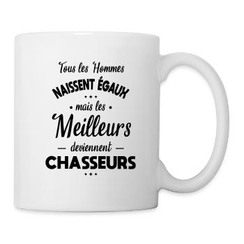 Hommes égaux meilleurs deviennent chasseurs - Mug blanc - blanc - Droite