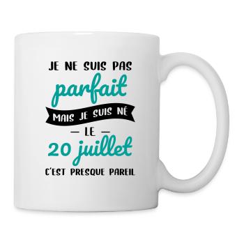 Anniversaire - Pas parfait mais né le 20 Juillet - Mug blanc - blanc - Droite