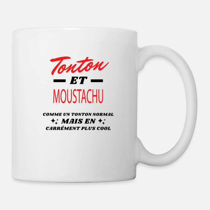 Tonton et MOUSTACHU - Mug blanc - blanc