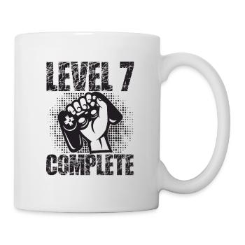Level 7 Complete Geburtstagsgeschenk 7 Jahre Gamer - Tasse - Weiß - Rechts