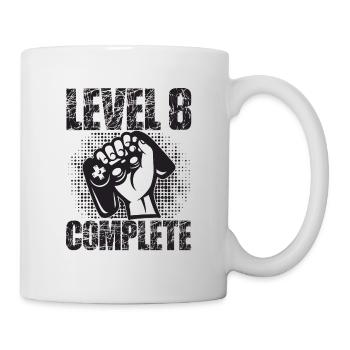 Level 8 Complete Geburtstagsgeschenk 8 Jahre Gamer - Tasse - Weiß - Rechts