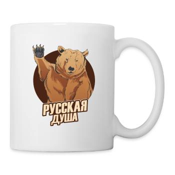 Russian bear with the slogan Russian soul for - Mug - white - Right