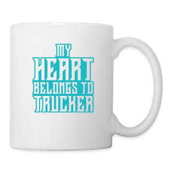 My heart belongs to a trucker - Mug - white - Right